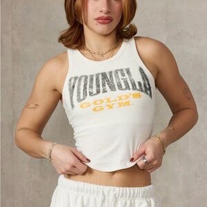 YoungLA White and Gold Tank Top